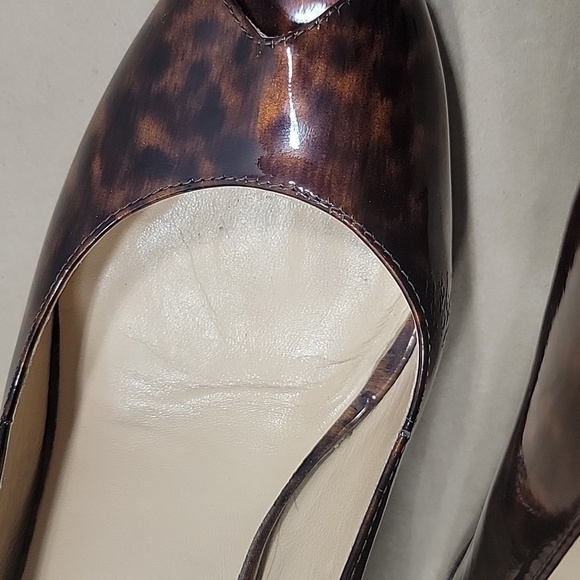 Cole Haan Size 9R Tortoiseshell Peep Toe Heels, Good Condition - Picture 9 of 12